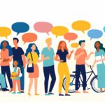 Dessin d'habitants donnant leur avis pour illustrer la démocratie participative