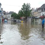 Vue générique d'une inondation en ville