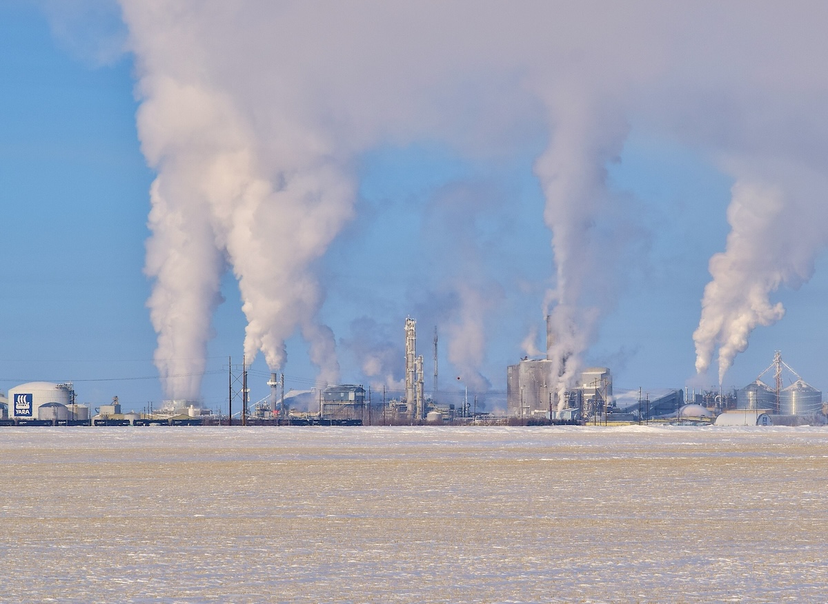 L'usine d'engrais de Yara au Canada.