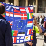 Drapeau avec les différents pays d'Europe